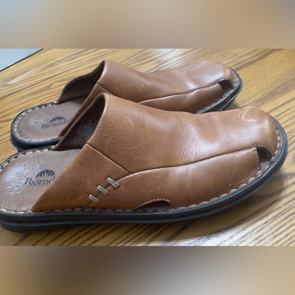 Bjorndal Tan Leather Slip-On Sandals